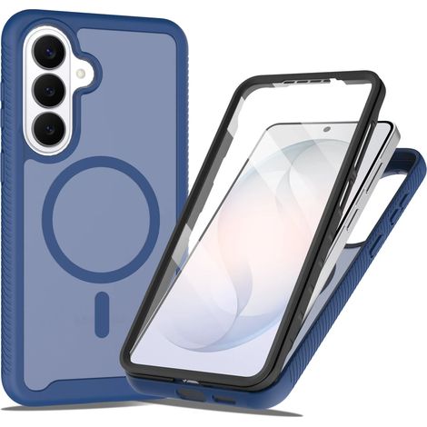 (Bleu, Galaxy A17) Coque de téléphone 2-en-1 antichoc, ultra-résistante, transparente et givrée, avec protection d'écran magnétique (1/5)
