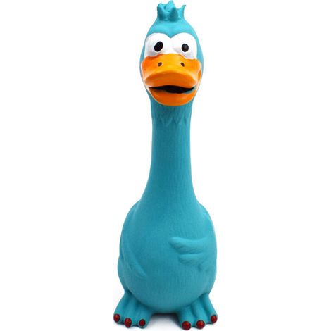 Jouet interactif en forme de poulet pour chien, jouet interactif, résistant aux morsures, son de pression pour petits, moyens et grands chiens, bleu (1/5)