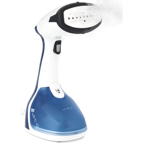 HKoenig Plancha Vapor Vertical Muy Potente, 1640 W, 24 g/m, Suela de Acero Inozidable, Depósito de Agua Extraíble de 250 mL, Autonomía Ilimitda, Ideal para Viaje, Azúl STM10, Plastico, Azul (1/5)