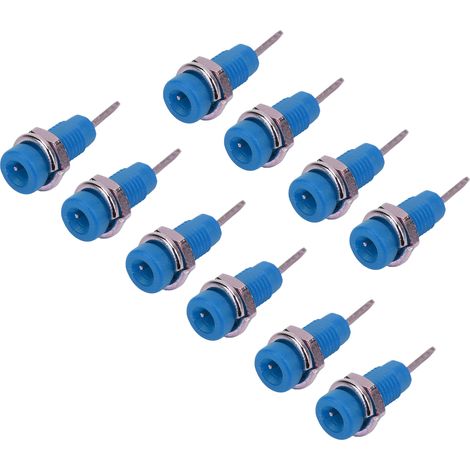 Lot de 10 adaptateurs de borne étendues pour prises de panneau avec fiches bananes 2 mm J.40003 pour instruments électroniques (bleu) (1/5)