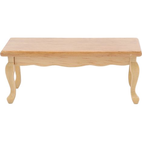 Table basse miniature rectangulaire en bois de bouleau, échelle 1/12, pour maison de poupée et accessoires de décoration. (1/5)