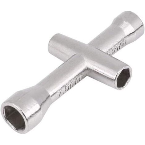 Clé cruciforme en métal 4/5/5,5/7 mm, pour les roues des autoroutes télécommandées. (1/4)