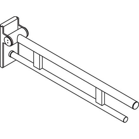 HEWI 900.50.10360 DX poignée d'appui rabattable Duo (A), L:750 mm (1/2)