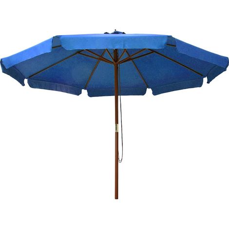 Maison Exclusive - Sombrilla de jardín con palo de madera azul ce (1/5)
