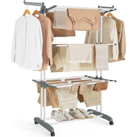 Etendoir Linge Interieur Exterieur, Séchoir Mobile à 4 Niveaux (1/5)