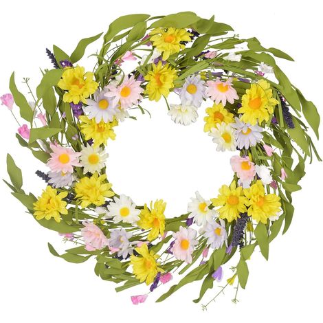 Couronne de 43 cm pour porte d'entrée, décoration murale, fenêtre, célébration, mariage (1/4)
