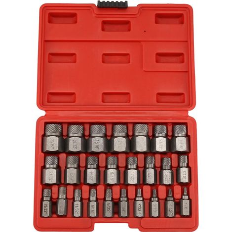 25 Pièces Extracteurs de Vis à Tige Hexagonale Outil de Retrait de Vis Impérial pour Vis Endommagées Outil D'Extraction de Boulons Couleur (1/5)
