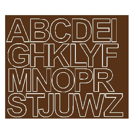 Lettere adesive autoadesive da 4,5 cm, colore marrone opaco.