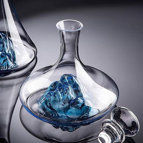 Carafe en cristal de luxe de 1,2 L avec bec verseur effet cascade - Verre sans plomb (1/5)