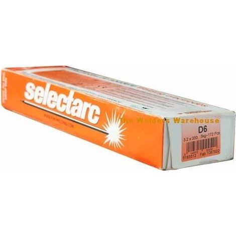 Electrode rutile D 6 SELECTARC - Nb par étui: 172 - Dim Ø x Long. mm: 3.20 x 350