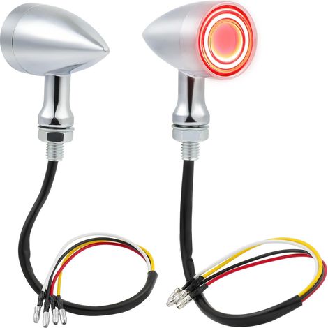 Mini LED Clignotant Moto, CNC Clignotant 12V Universel pour Scooter, Lumière Ambre (1/5)