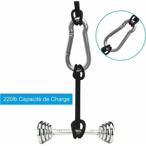 M6 Mousqueton Inox, 20 PCS Mousqueton de Fixation pour Charges Lourdes - Mousqueton en Acier Inoxydable Capacité de Charge de 120 kg/260 lb, 304 Crochet Mousqueton Balancoire - 60mm x φ6 mm (1/4)