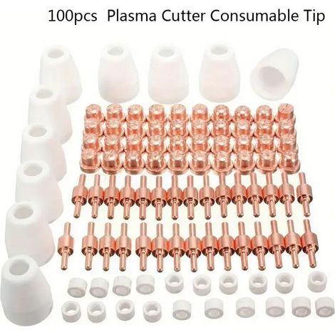 Lot de 100 buses électrodes plasma – Alliage haute qualité – Conductivité thermique optimale – Compatible LG-40 PT-31 CUT40 CUT50