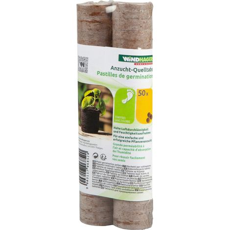 Windhager Kokosquelltabs 3,5 cm, 50 Stück Quelltabletten