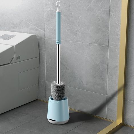 Ensemble brosse WC et support à poils fermes, bleu (1/5)
