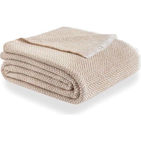 Bardusch-Couverture coton extra doux 68140cm, quatre saisons, multi-usages, beige arena (1/5)