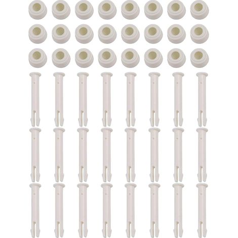 Lot de 24 broches de connecteur de piscine en plastique avec joints pour piscine hors sol - Résistant aux fuites - 5,5/6 cm - Blanc (6 cm) (1/5)