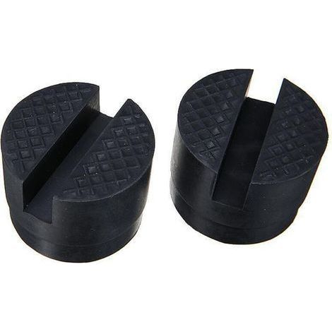 (Nero, 2 pezzi) Tamponi in gomma per cric idraulico per auto, protezione sottoscocca solida durante il sollevamento dell'auto, diametro 48 mm (1/2)