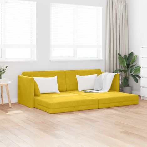 Boden-Sofa-Bett Gelb 213 x 70 x 77 cm Samt