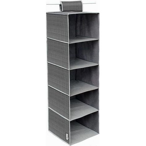 Cleafe - Organizer Armadio Porta Tutto Pensile Tessuto Scarpe Borse 5 Piani 30x30x100cm - (1/4)