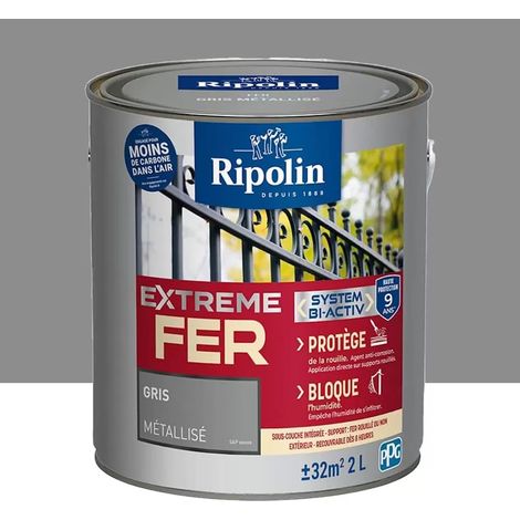 Peinture Fer RIPOLIN Extreme Fer Bi-Activ Gris métallisé 2 L (1/3)