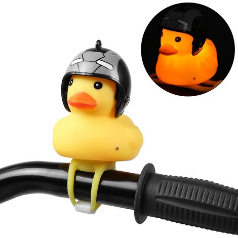 Petit canard jaune mignon avec casque, décoration pour vélo de montagne, noir et gris. (1/5)