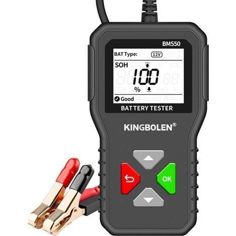 Testeur de Batterie AUTO 6V 12V 24V,BM550 100-2000 CCA 2-200Ah Testeur d’alternateur automobile Analyseur de batterie numérique pour Voiture/Camion/Moto/ATV/SUV/Bateau/Yacht (1/4)