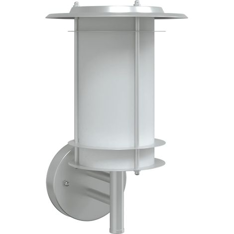 Applique murale d'extérieur argenté acier inoxydable