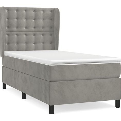 Maison Exclusive - Boxspringbett mit Matratze Hellgrau 80x200 cm
