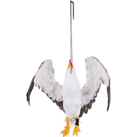 1 46x14 Cm Décoration Extérieure Légère en Plastique pour Jardin, Simulation de Mouette Morte, Ornement Suspendu pour Halloween et Fête à Thème (1/5)