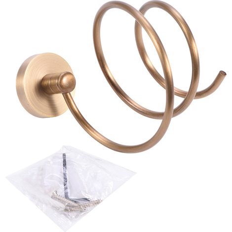 Vintage-Wandhalterung für Haartrockner aus massivem Messing, Badezimmeraufbewahrung, dekoratives Regal (1/5)