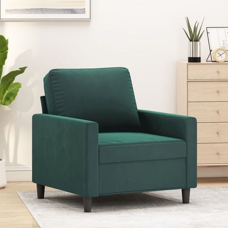 vidaXL Poltrona Verde Scuro 60 cm Velluto (1/5)