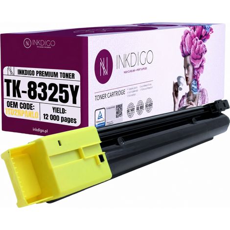 Tóner Inkdigo TK8325Y compatible con Kyocera TASKalfa2551ci con certificación TÜV. (1/5)