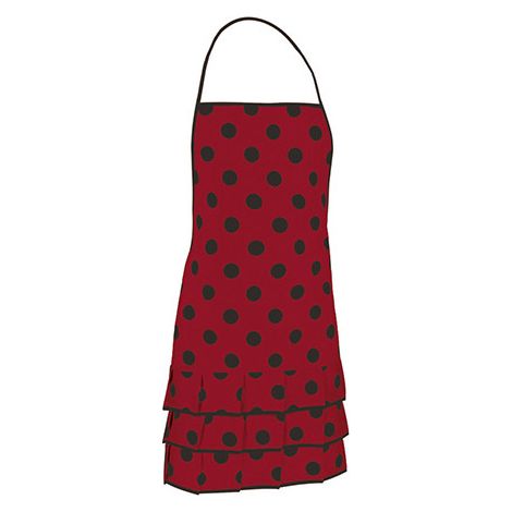Delantal estampado VALENTO Flamenco Niño Rojo loto/Negro