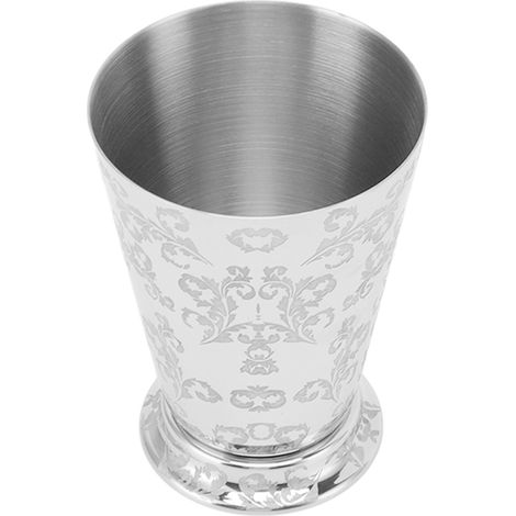 Cocktailbecher, Edelstahl 304, silberfarben, Moscow Mule Becher, für Bars und Zuhause, mit eingraviertem Blattmuster