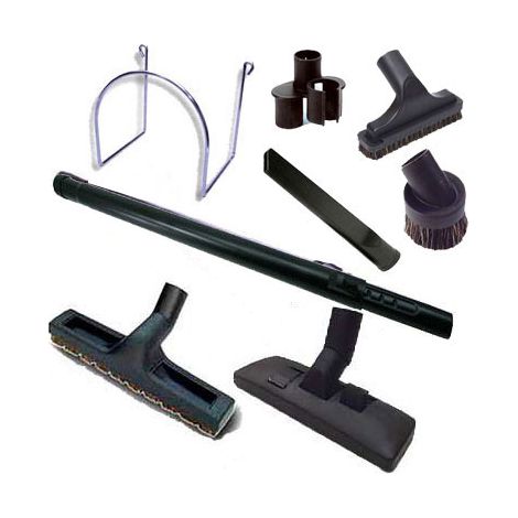 Kit 8 accessoires avec tube télescopique Aluminium noir (1/4)