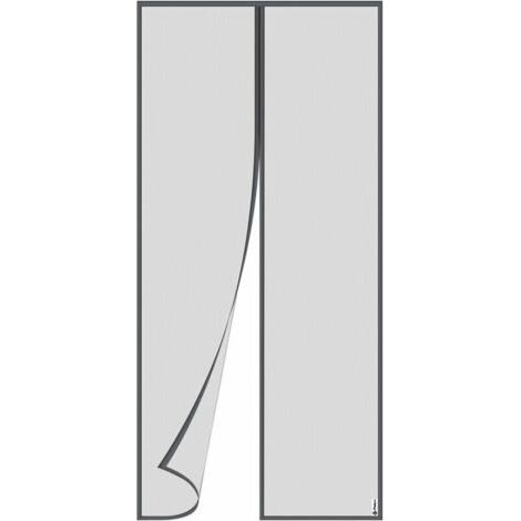 Moustiquaire Porte Magnétique 36 x 82 Pouce Moustiquaire Rideau Moustiquaire Magnétique Noire Rideau pour Portes Fenêtres Anti Moustiques Mouches (Gris, 90x210 CM) (1/4)