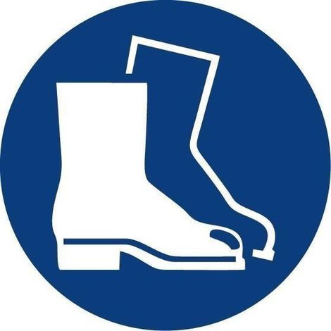Señal circular Es Obligatorio El Uso de Las Botas Ø90 mm (10 uds) SEKURECO (1/2)