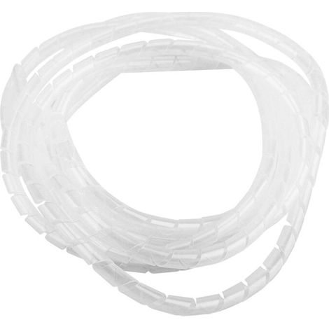Enrouleur de câbles spiralé 10 m, blanc, 6 mm, pour PC, TV et bureau à domicile. Idéal pour dissimuler et ranger les câbles. (1/5)