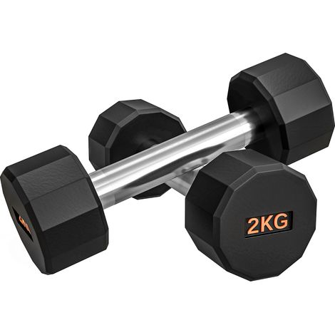 Dumbbells Weights Set with 12-Sided Shape and Non-Slip Grip for Men Women Home Gym Workout-2 x 2kg (1/5)