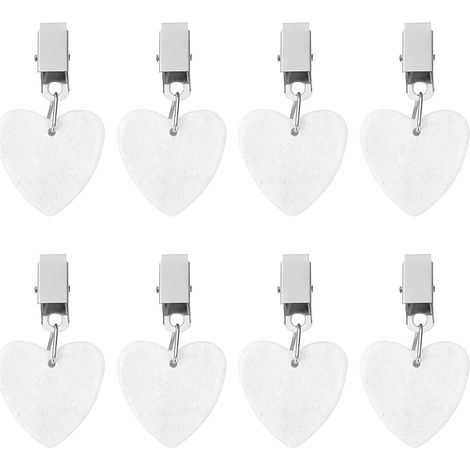 BEBUSINGOTO Poids pour Nappe de Table Exterieur - 8 Pièces Marbre Poids de Nappe avec Pinces pour Les Clips de Fixation de Nappe Pierre Pendentif pour Famille Fête Pique-Nique Camping Mariage (1/5)