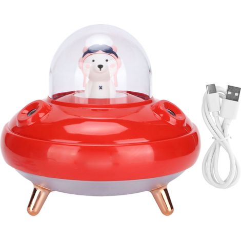 Mini Humidificateur Mignon UFO 500ml Double Buse Brume Froide pour Bureau Voyage Chambre Bébé Voiture Rouge (1/5)