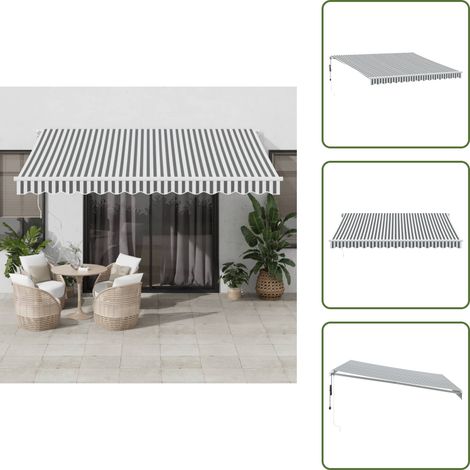 Balkonmarkise - vidaXL Markise Automatisch Anthrazit & Weiß 400x350 cm - UV-Schutz (1/5)