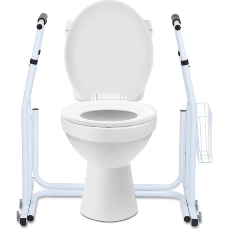 Randaco WC Aufstehhilfe Duschhocker & -sitze Klappgriff inkl. Ablagekorb Mobile rutschfeste Toilettenstütze