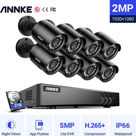 ANNKE H.265+ Video 3K HD 5 in 1 Surveillance Security System CCTV Kit 1080P IR Night Vision Waterproof HD TVI Bullet Security Camera System 4Camera - 2TB HDD (1/5)
