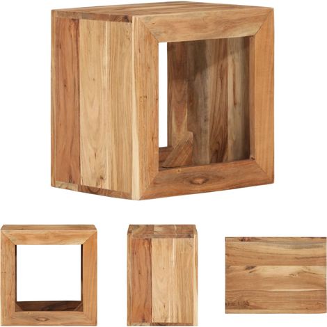 The Living Store Hocker 40x30x40 cm Massivholz Akazie - Beistelltische (1/5)