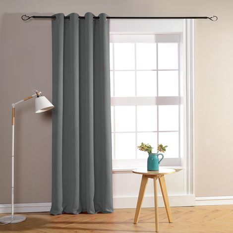 Rideau occultant pour chambre et salon Gris souris 140x260 cm (1/3)