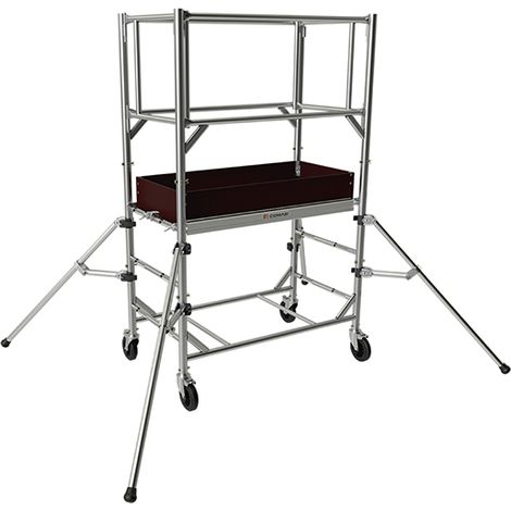 Tubesca Comabi – Échafaudage acier galvanisé 3.00m – Garde-corps monobloc 0.99m – Montants Ø 45mm pour usage intensif – 3144001