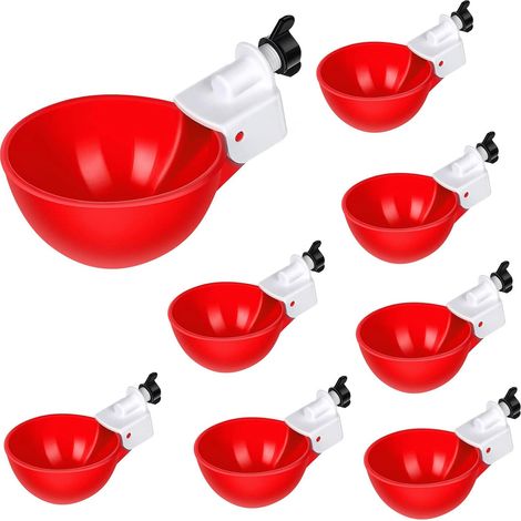 Sollbry 6 Stück Automatische Kunststoff Chicken Drinker Cups,GeflüGel Trinkwerkzeug lfutterspender,Automatischer Wasserauslass,Geeignet Für VöGel,GeflüGel,Tauben,HüHner,Enten(Rot) (1/5)
