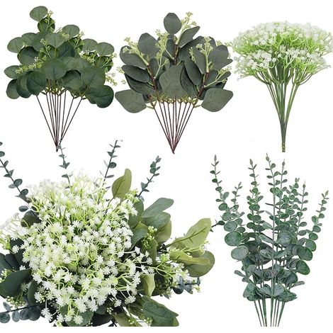 Set of 100 Artificial Gypsophila Eucalyptus Twigs (1/5)